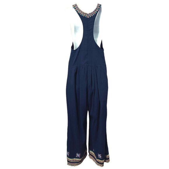 KAS NEW YORK Osian Hand Embroidered Cotton Gauze Jumpsuit S - Picture 13 of 16